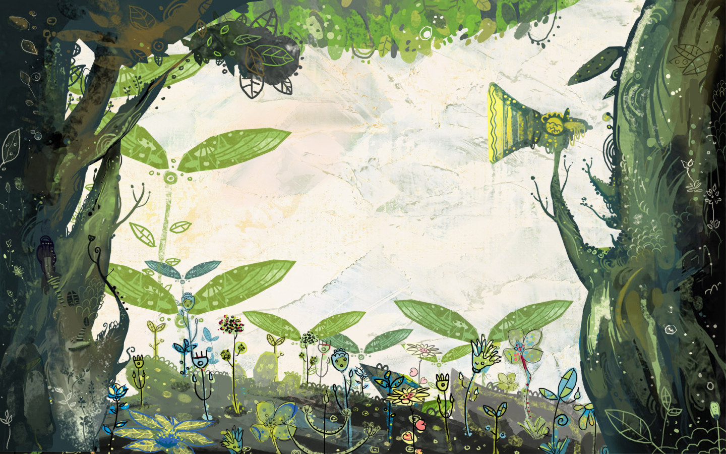 Рисованные цветы