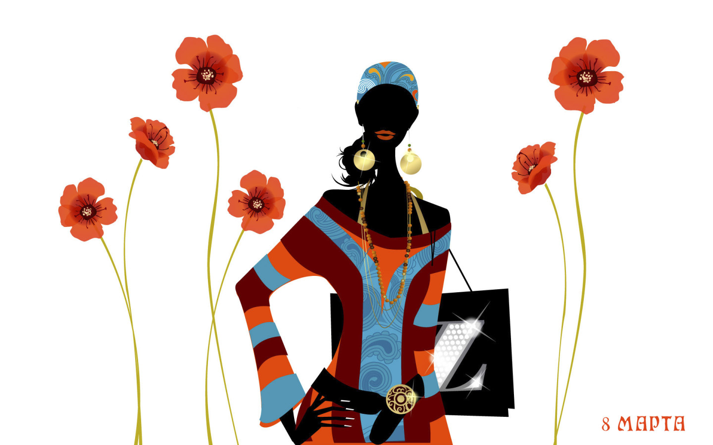 Гламурная дама на 8 марта