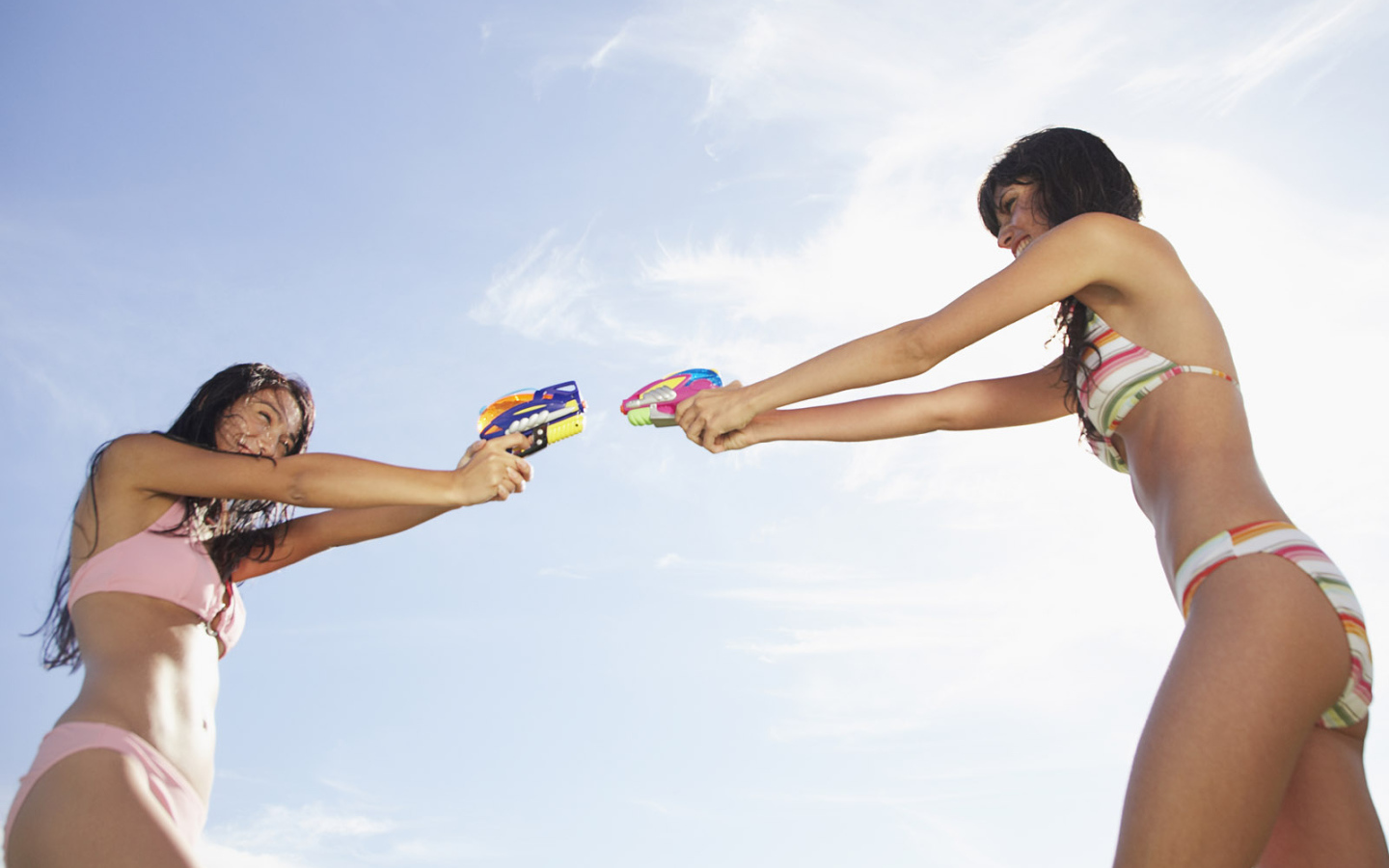 Girls with water pistols