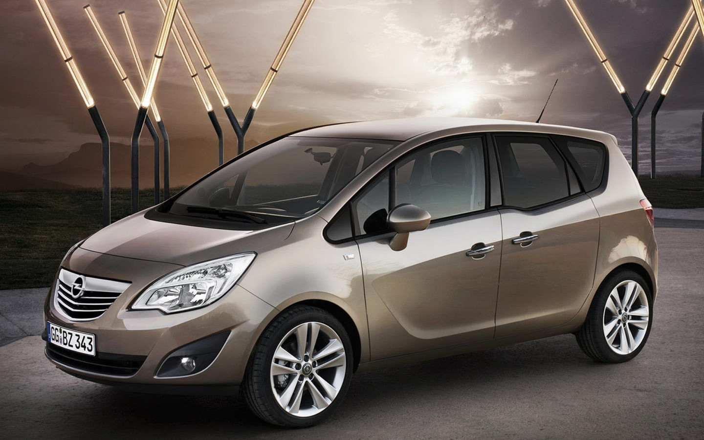 Опель Мерива на рассвете