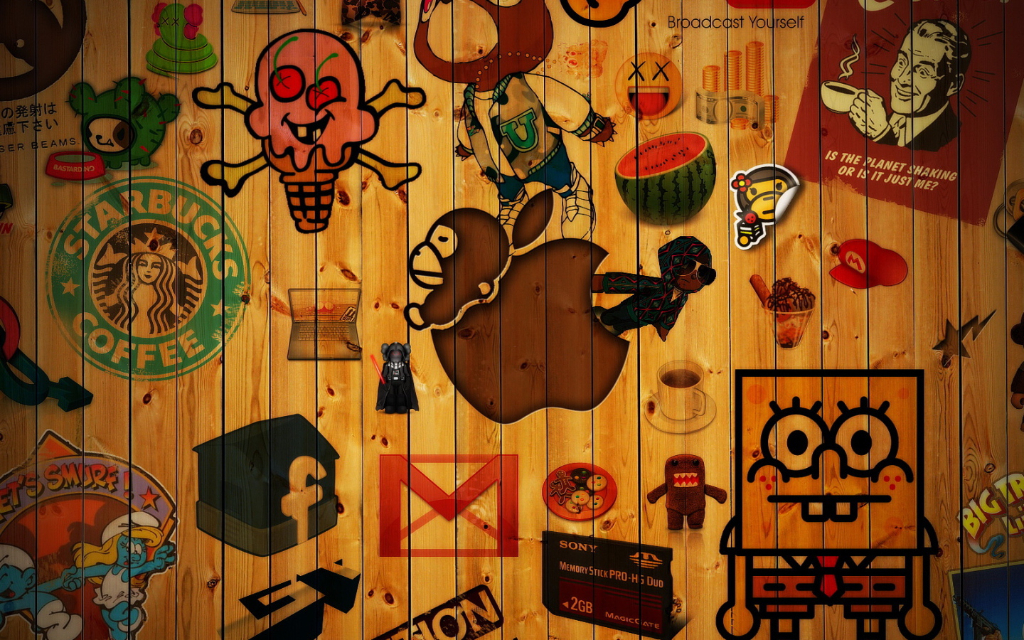 Стена значков и логотипов