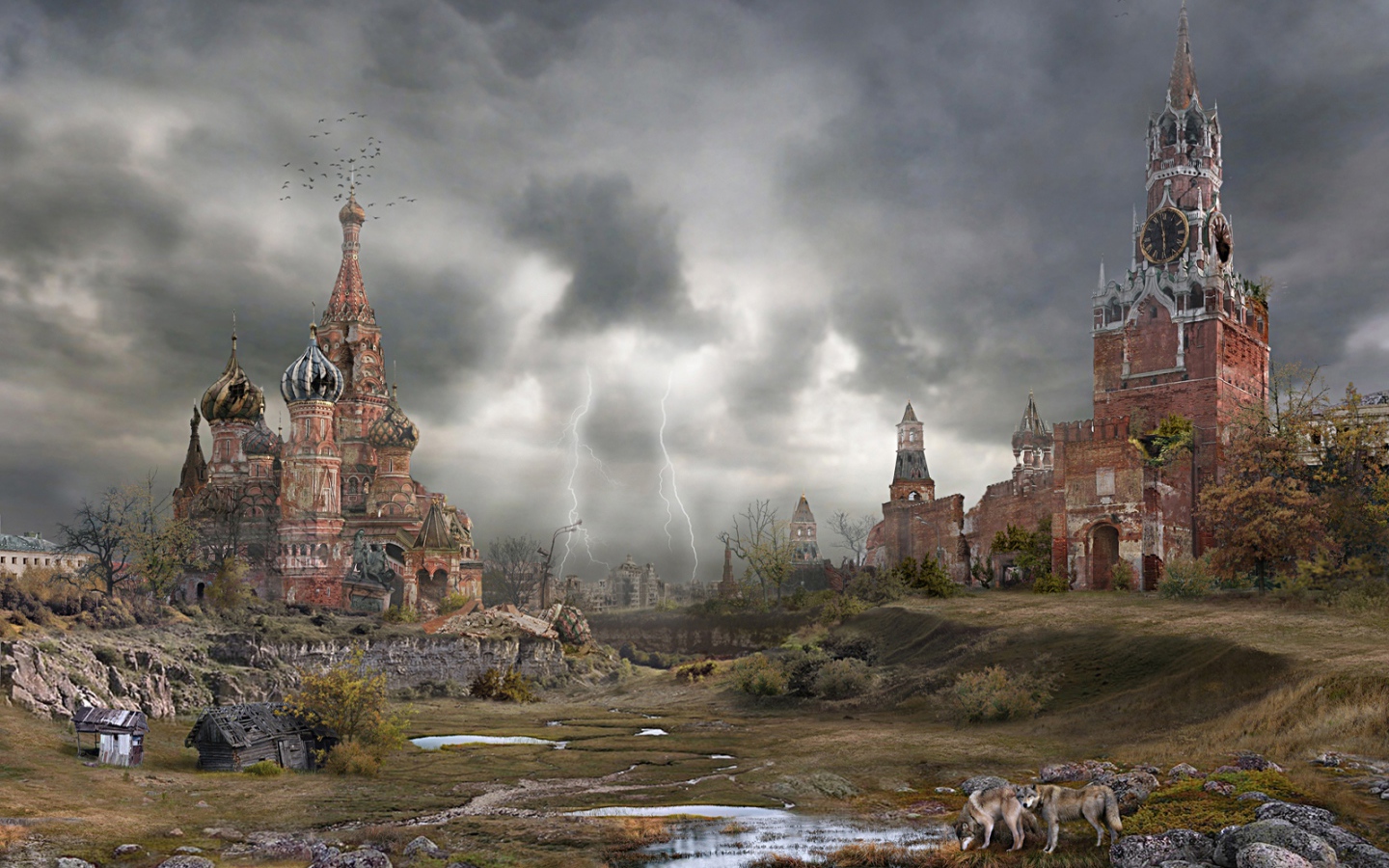 Москва после ядерной войны Осень