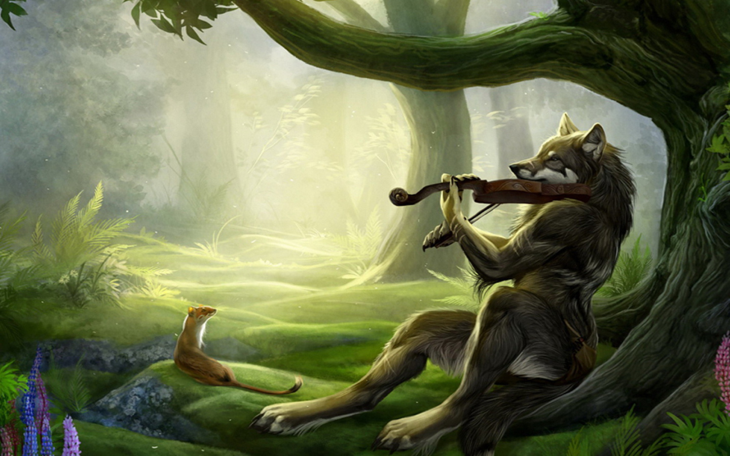 Волчица играющая на скрипке