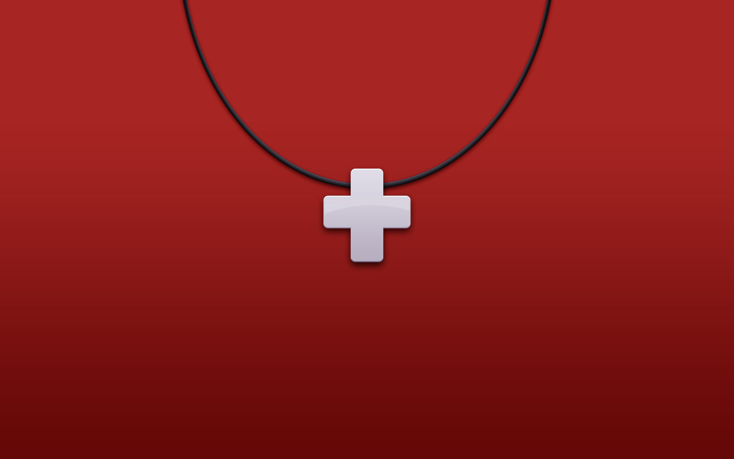 A white cross on red background