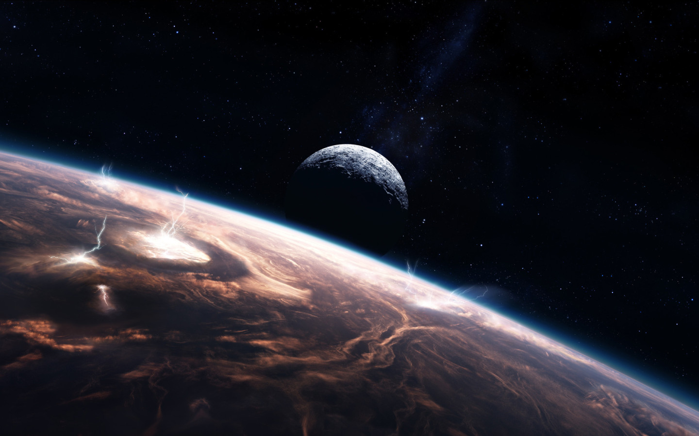 Планета, молнии