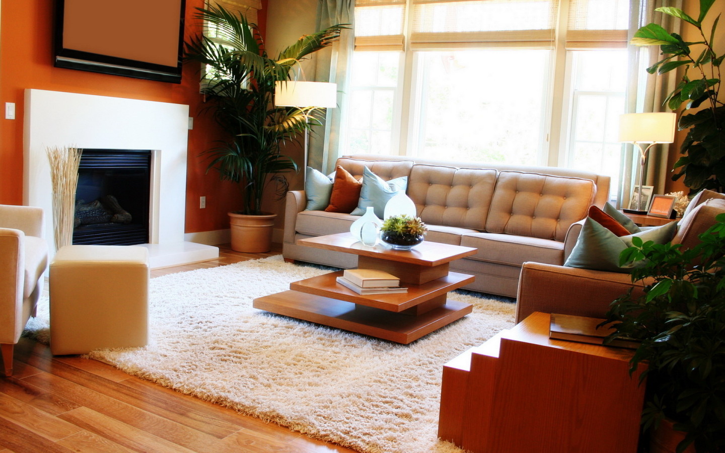 Гостинная с камином