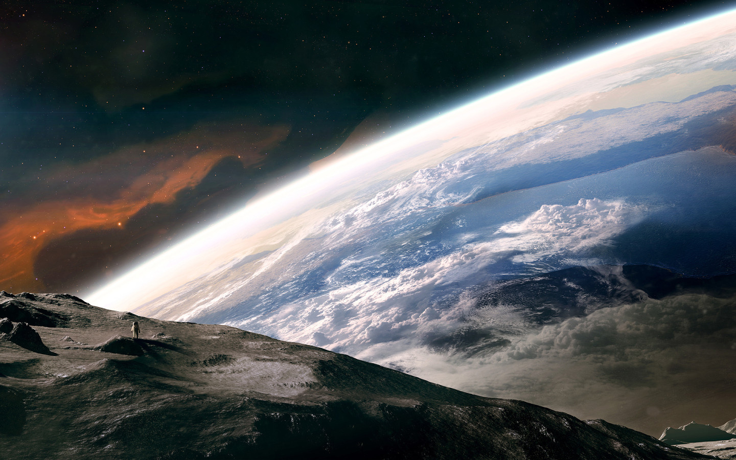 Космонавт на поверхности