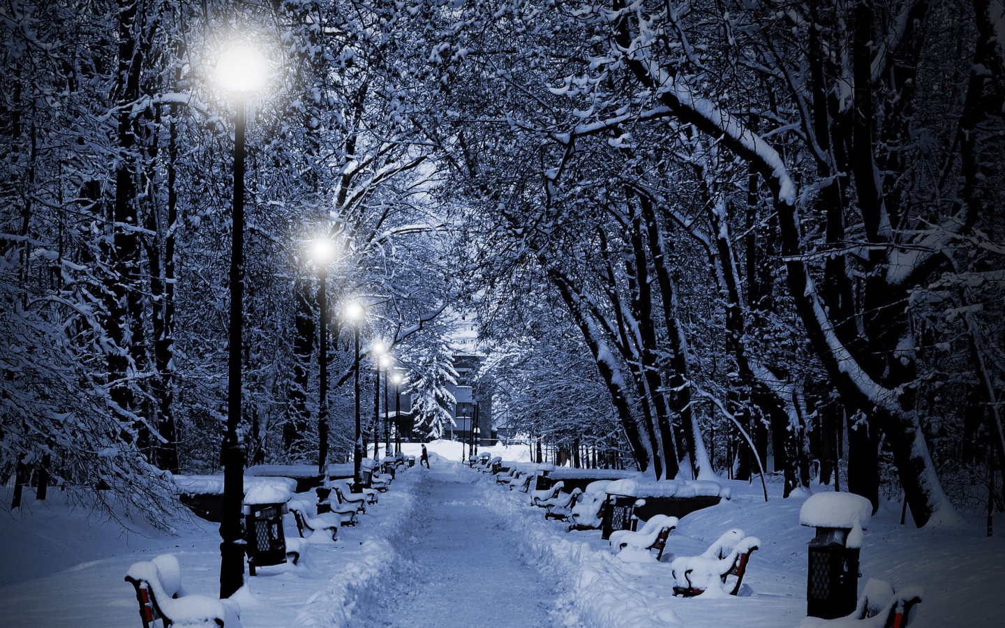 Зимний вечер на улице
