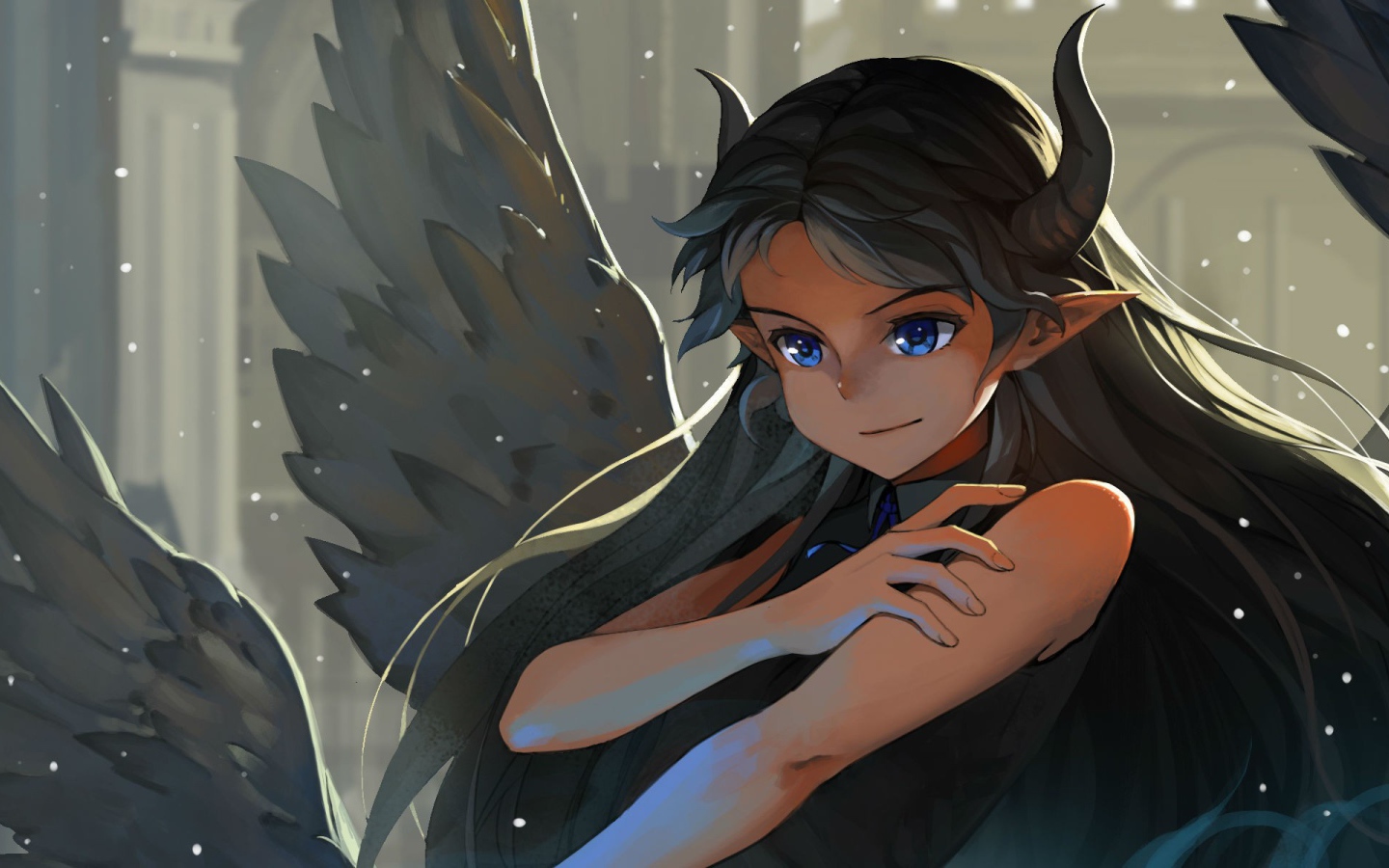 Аниме девочка с рогами