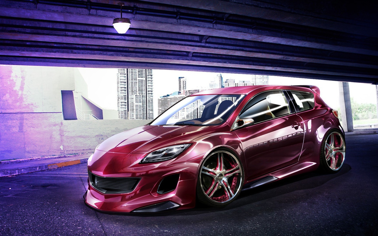 Розовый автомобиль