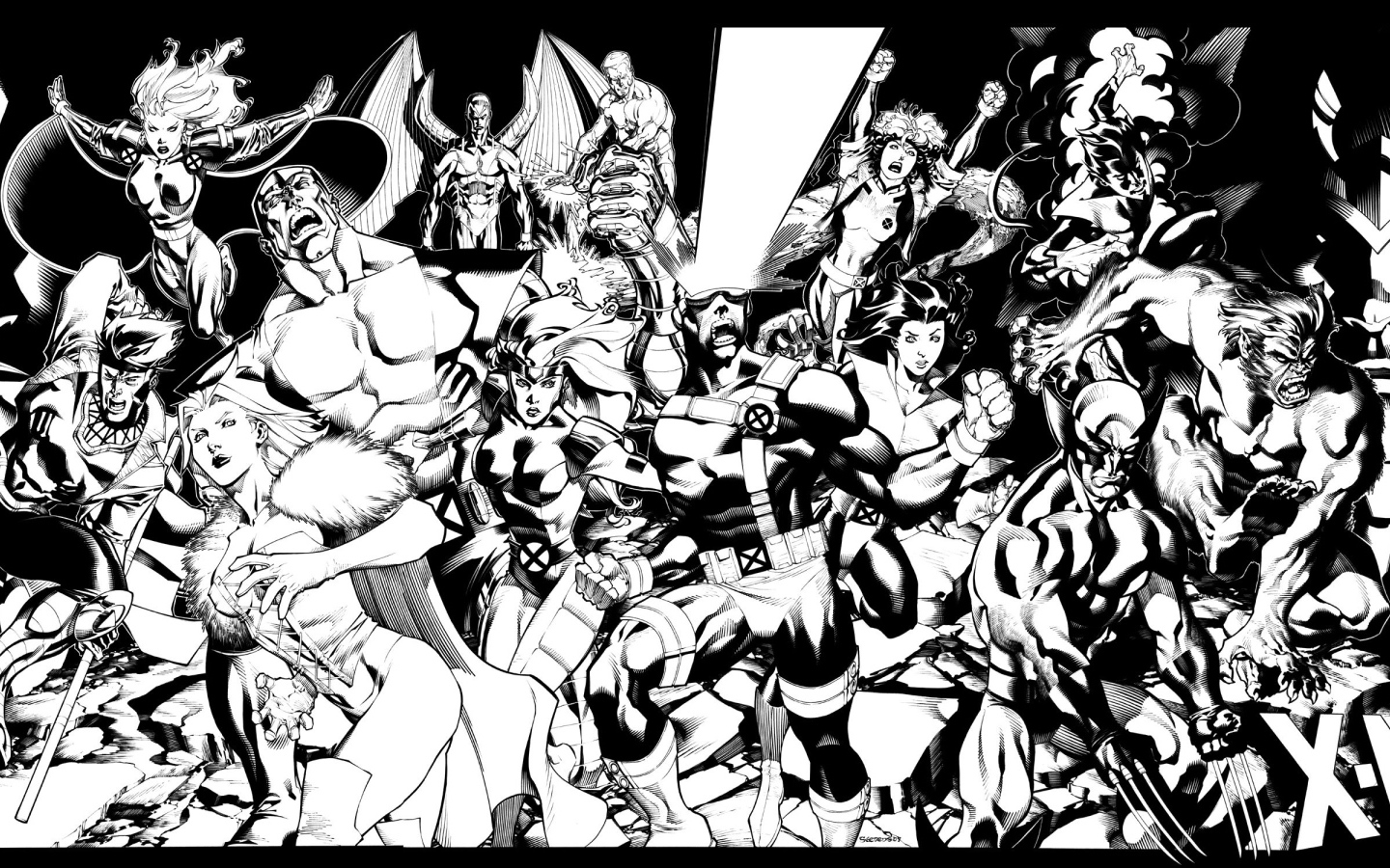 Люди Икс в черно-белом