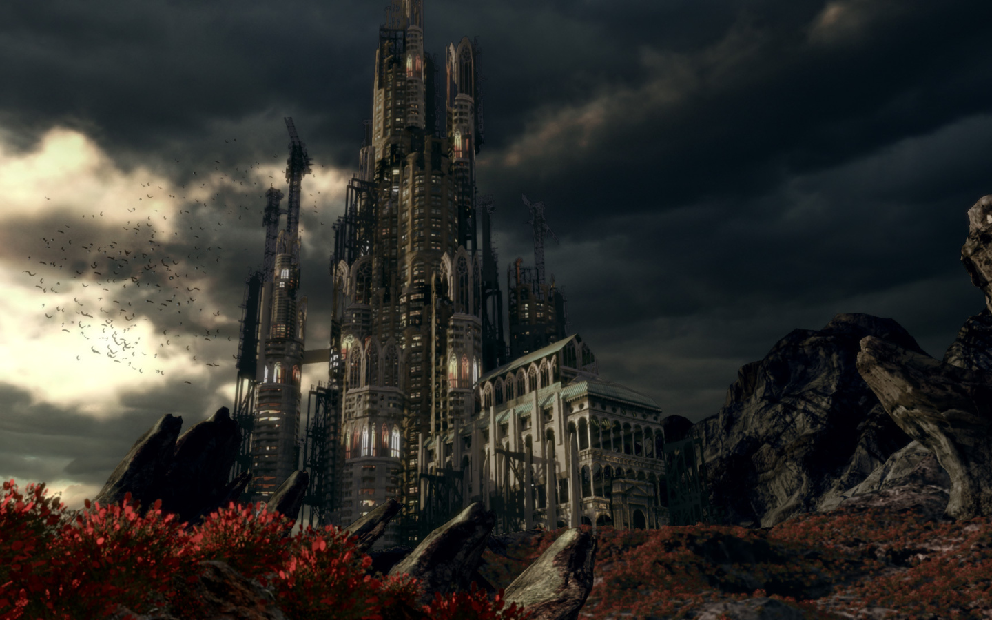 Фантастический замок в горах