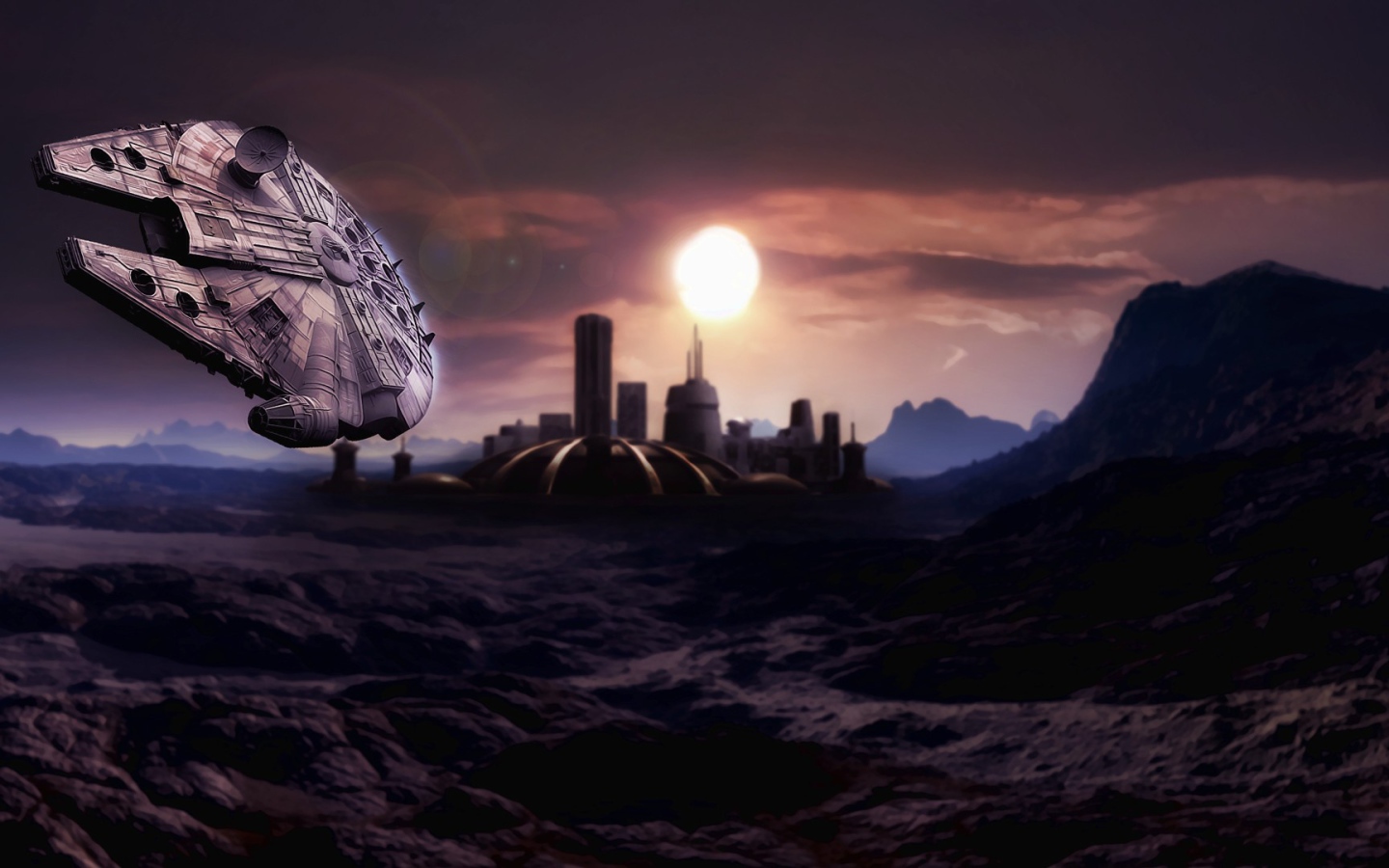 Космический корабль приземляется