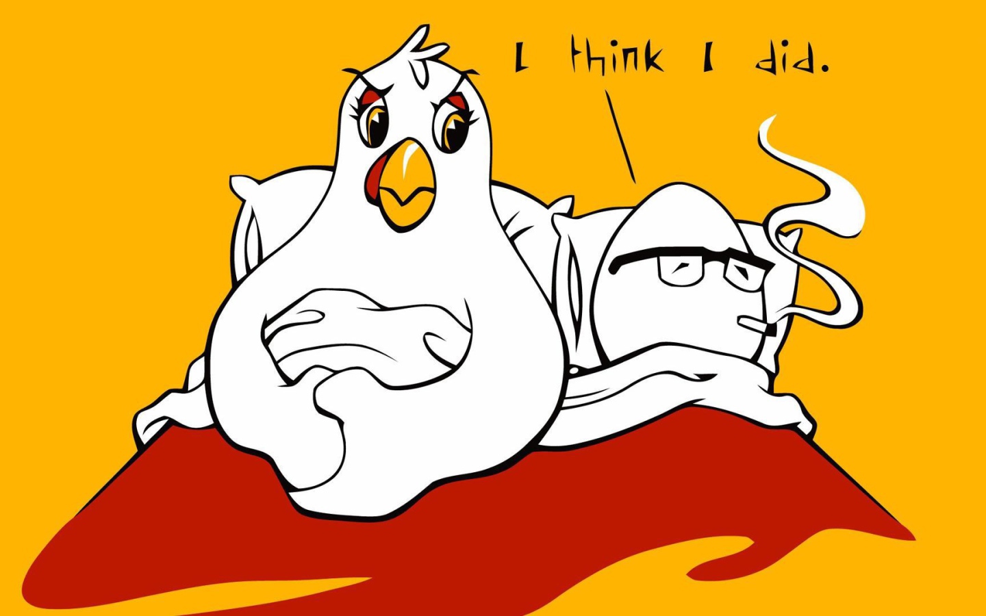 Яйцо курит в постели