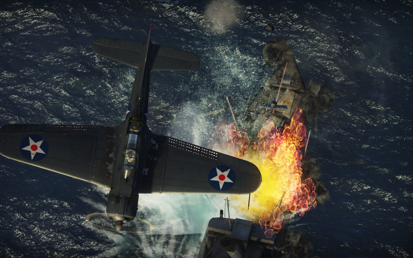 War Thunder самолет против корабля