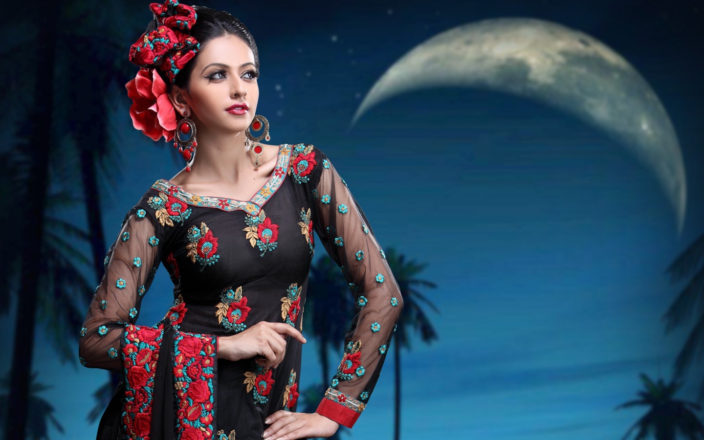 Девушка в цветастом платье