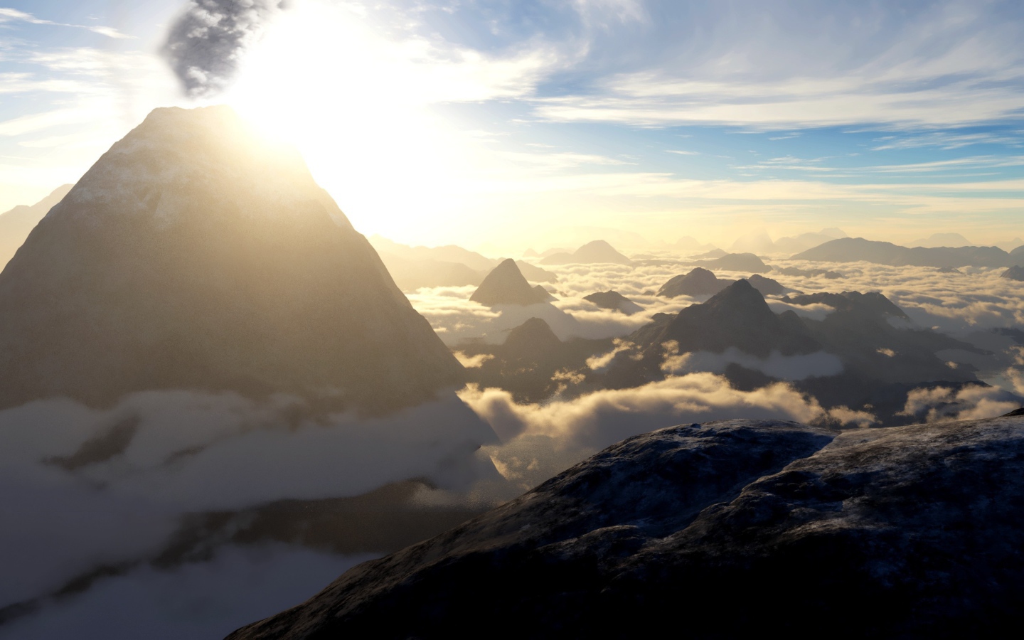 Вулкан в облаках