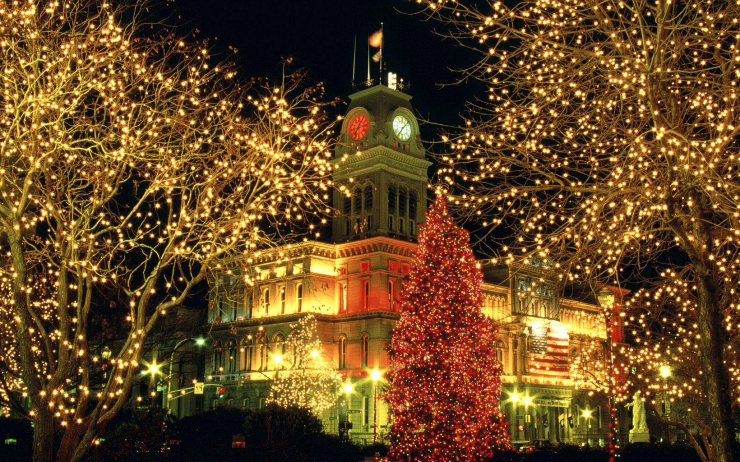 Огни города в Новый Год