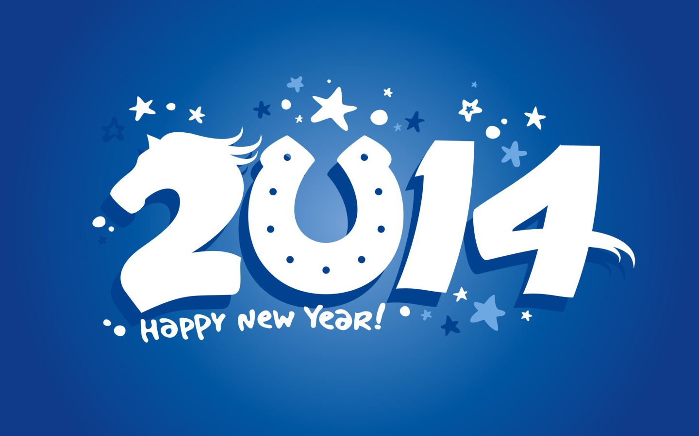 Счастливого Нового Года 2014, конь и подкова