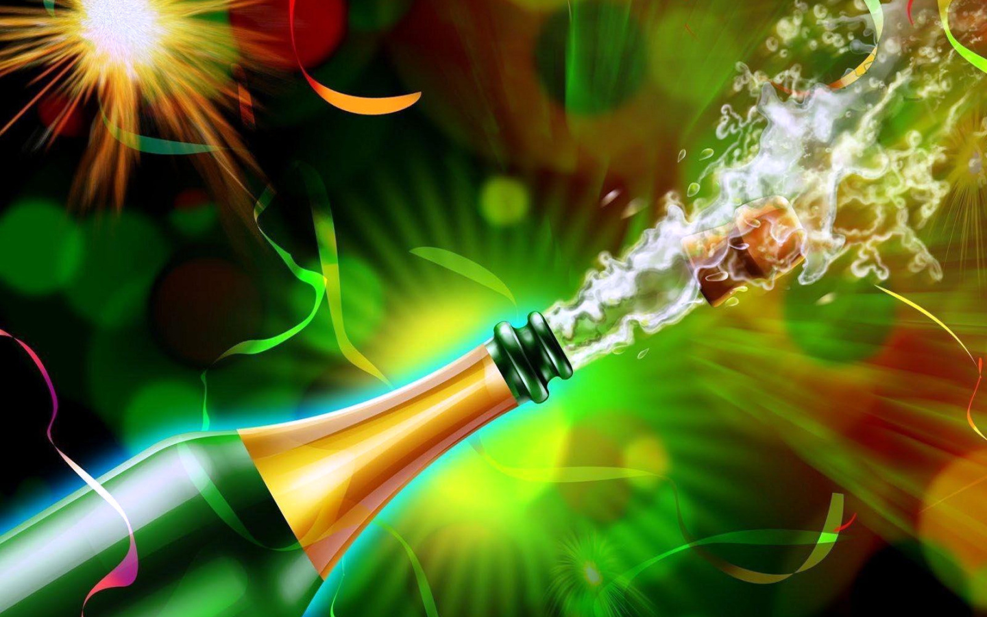 Счастливого Нового Года, открытие шампанского