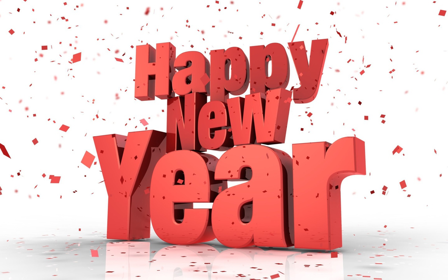 Счастливого Нового Года, красные объёмные буквы