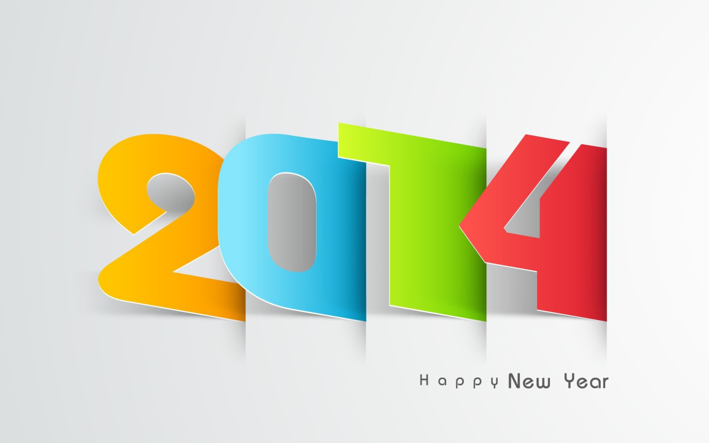 Новый год 2014 на белом фоне