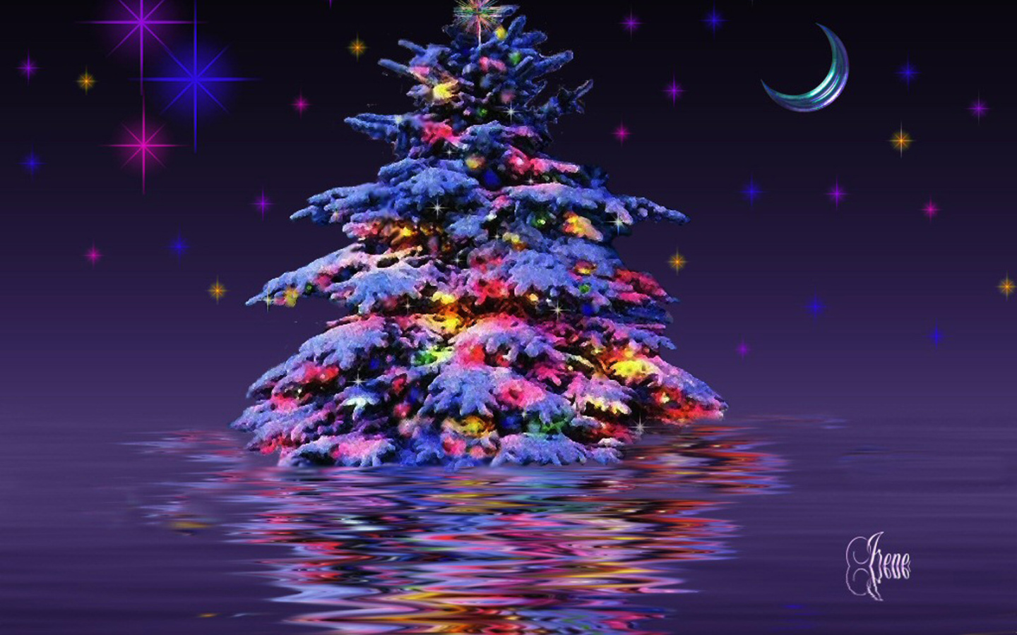 Новогодняя елка в воде