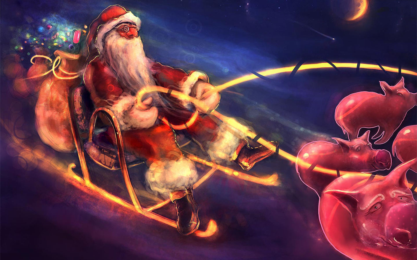 Дед мороз ночью