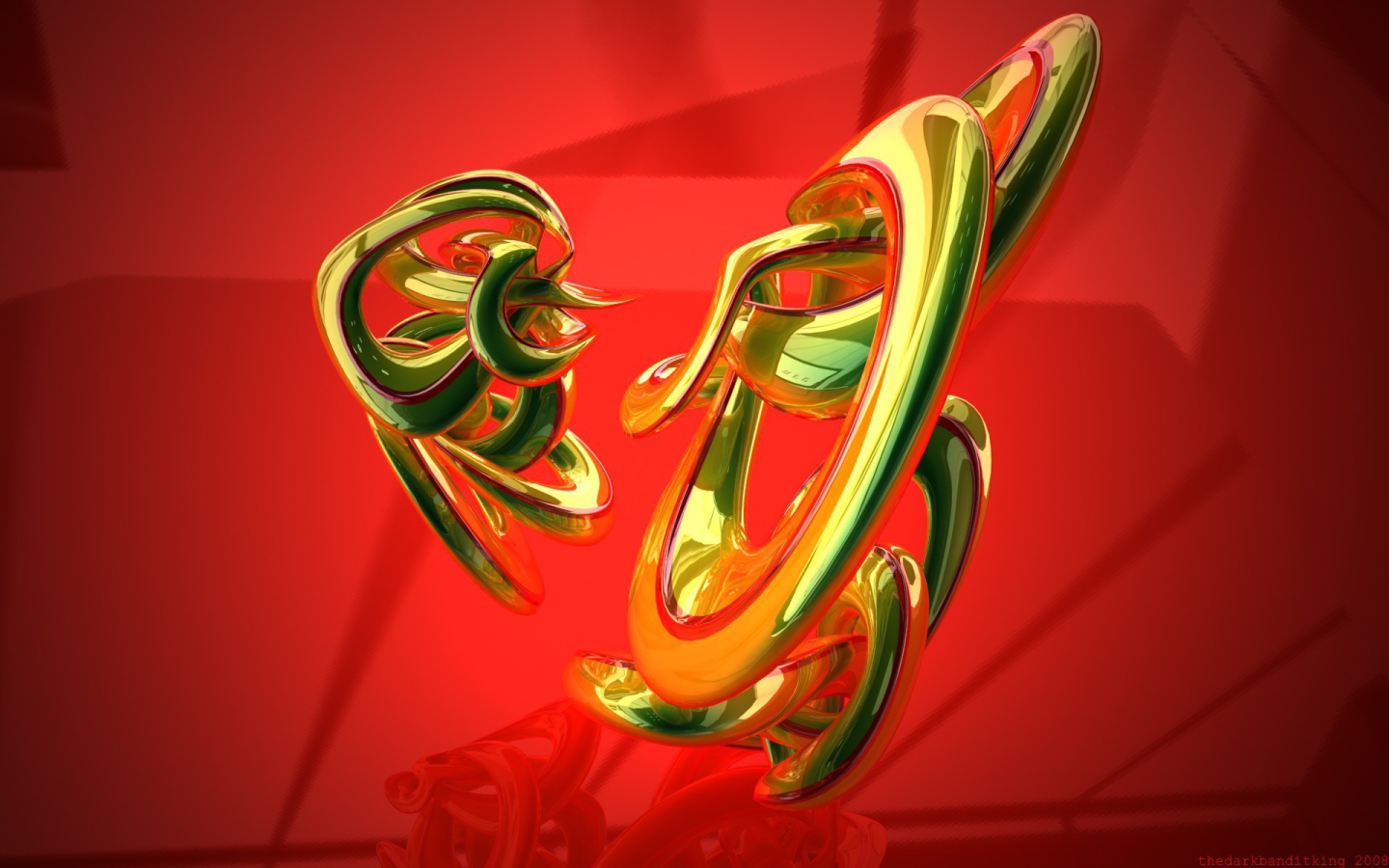 Блеск золота на красном фоне