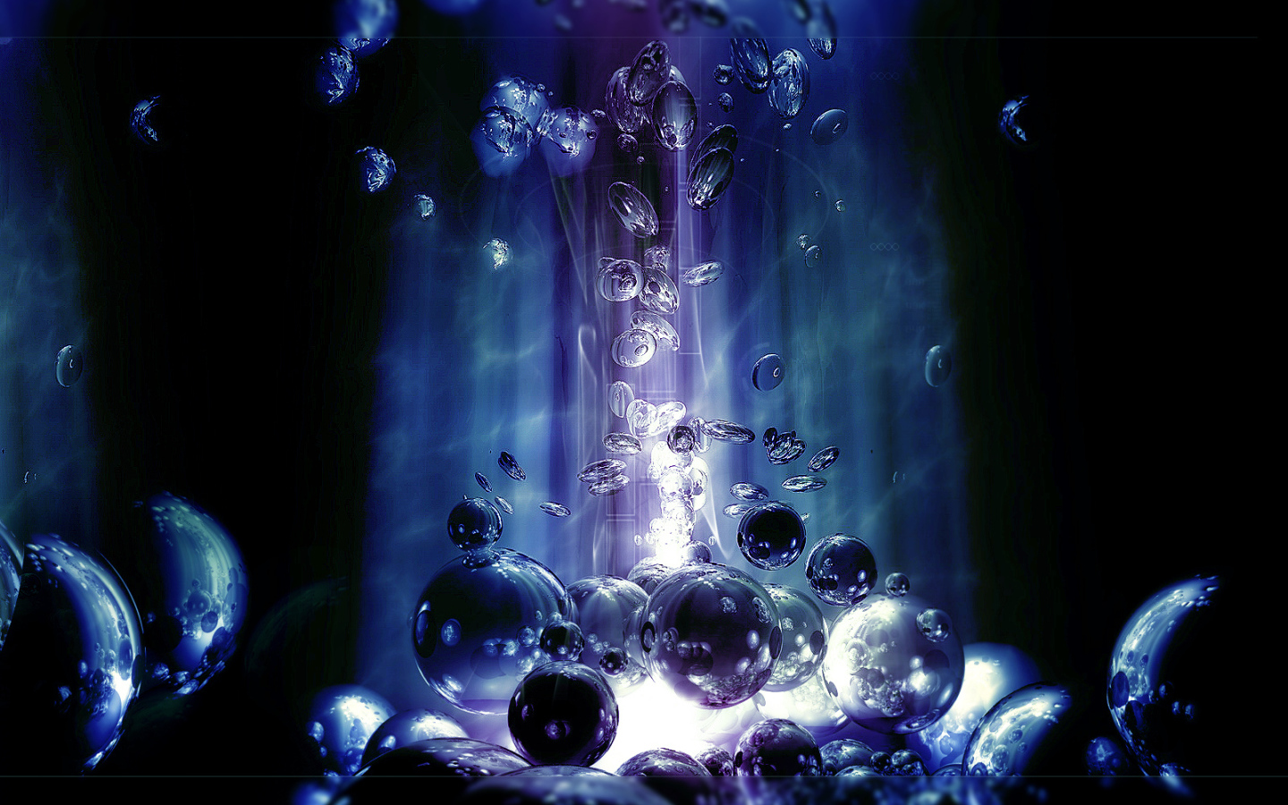 Шары в синем свете