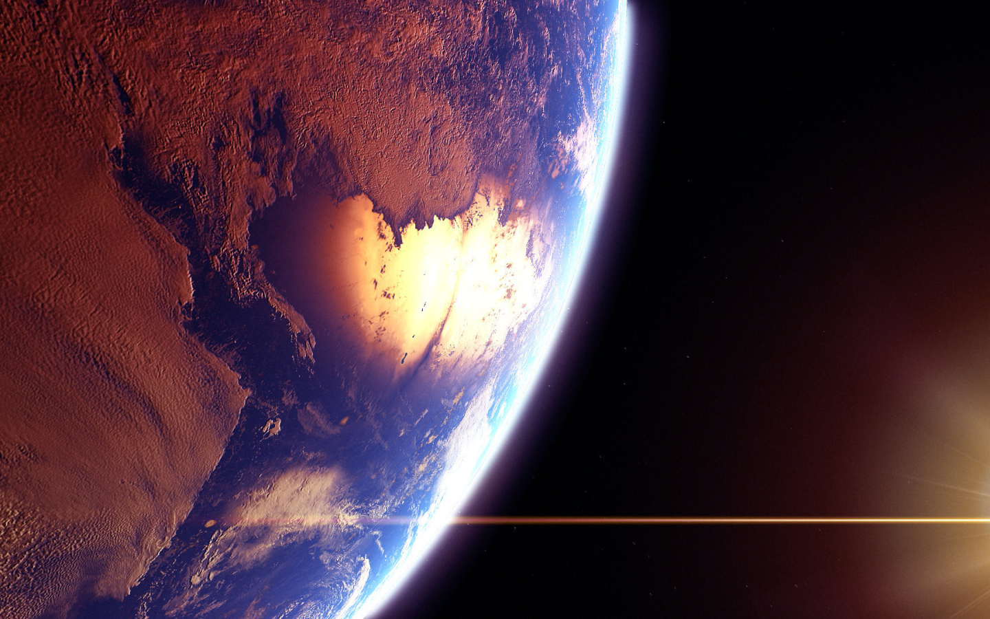 Отражение солнца от океана