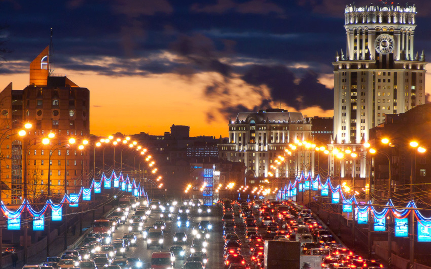 Traffic jam in moscow