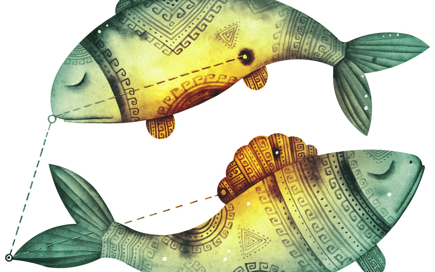 Рисунок знака зодиака рыбы