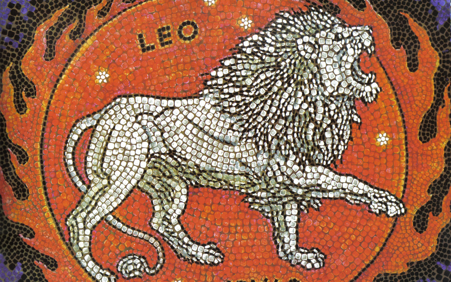 Лев, мозаика