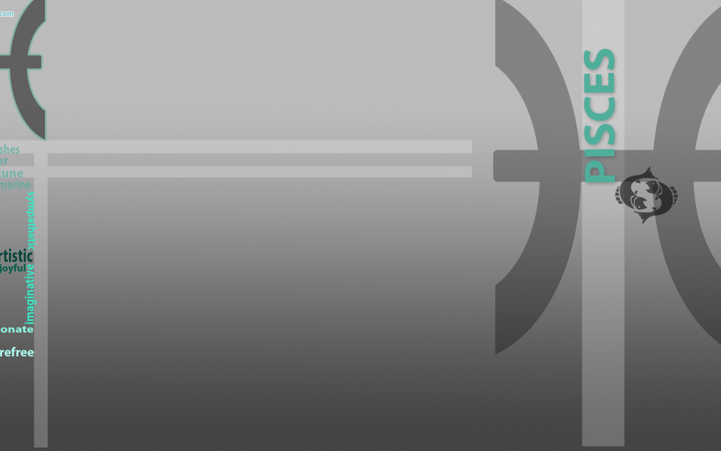 Знак зодиака рыбы, серый фон 