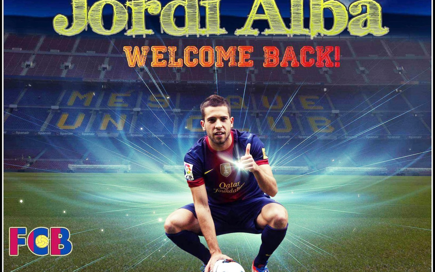 Барселона Хорди Альба на футбольном поле