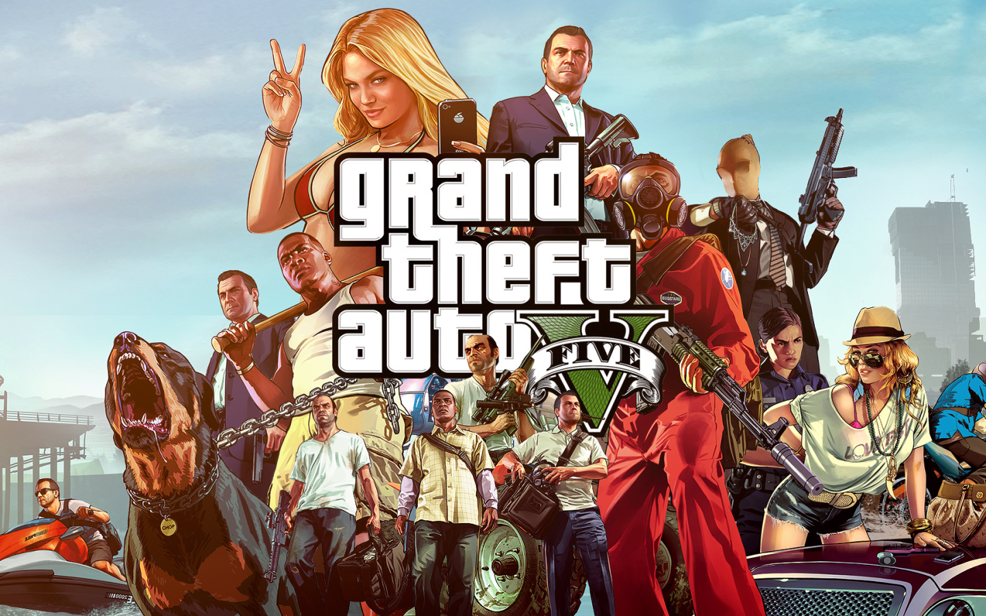 Grand Theft Auto V все в одной картине