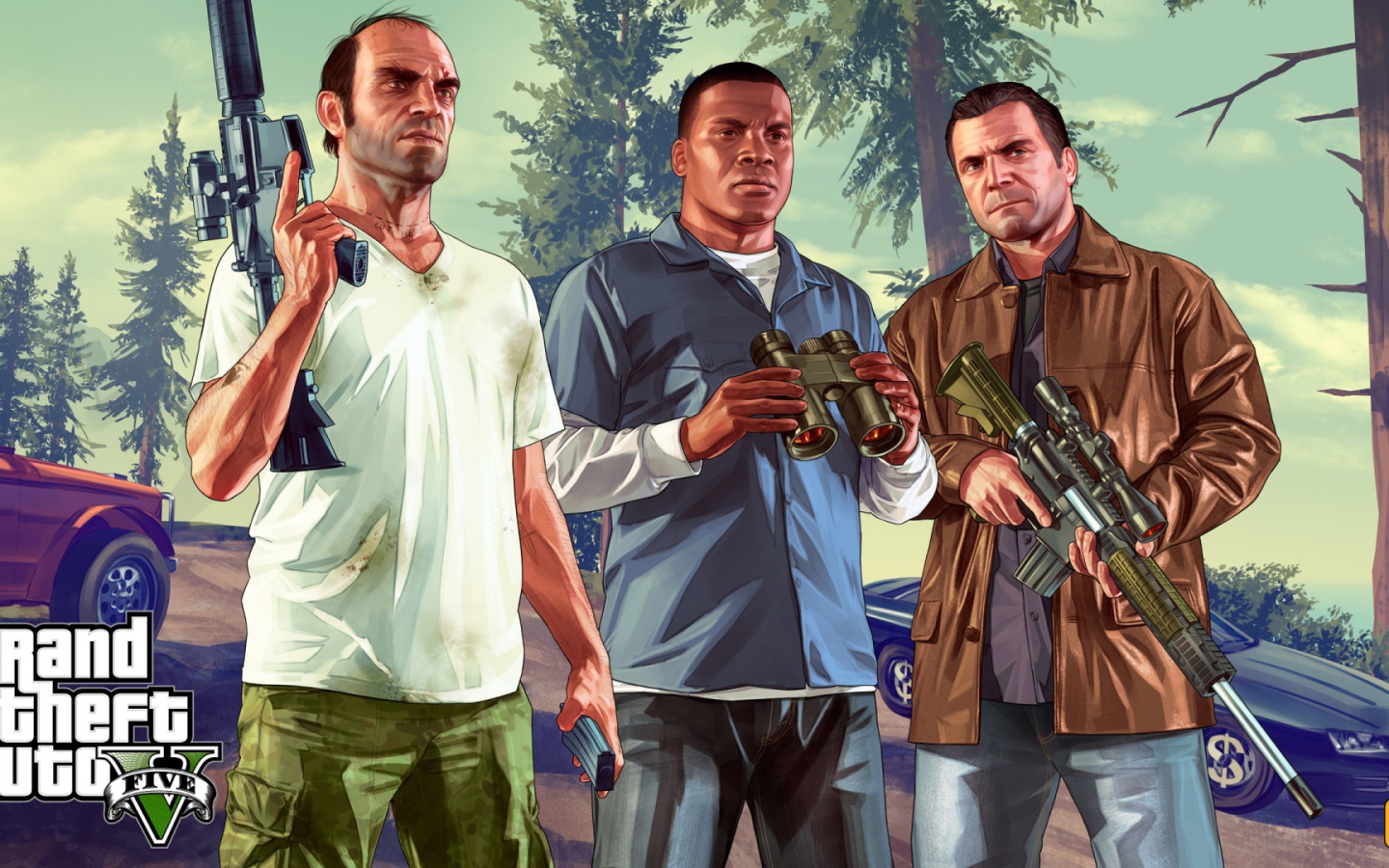 Grand Theft Auto V главные герои HD