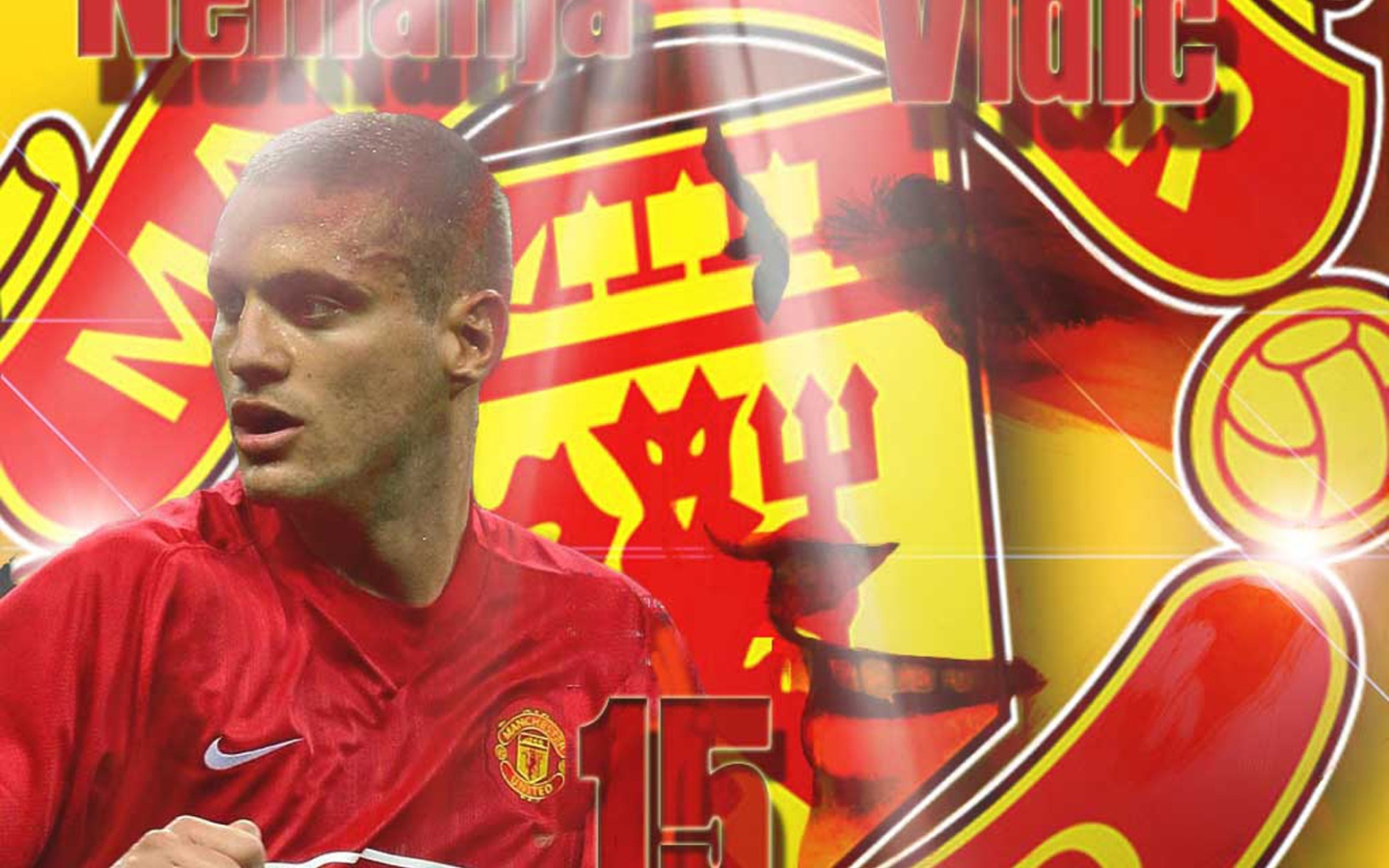 Манчестер Юнайтед Неманья Видич в цветах своей команды