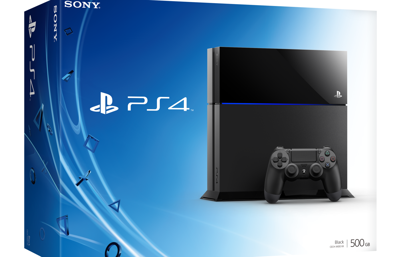 Коробка с консолью PS4