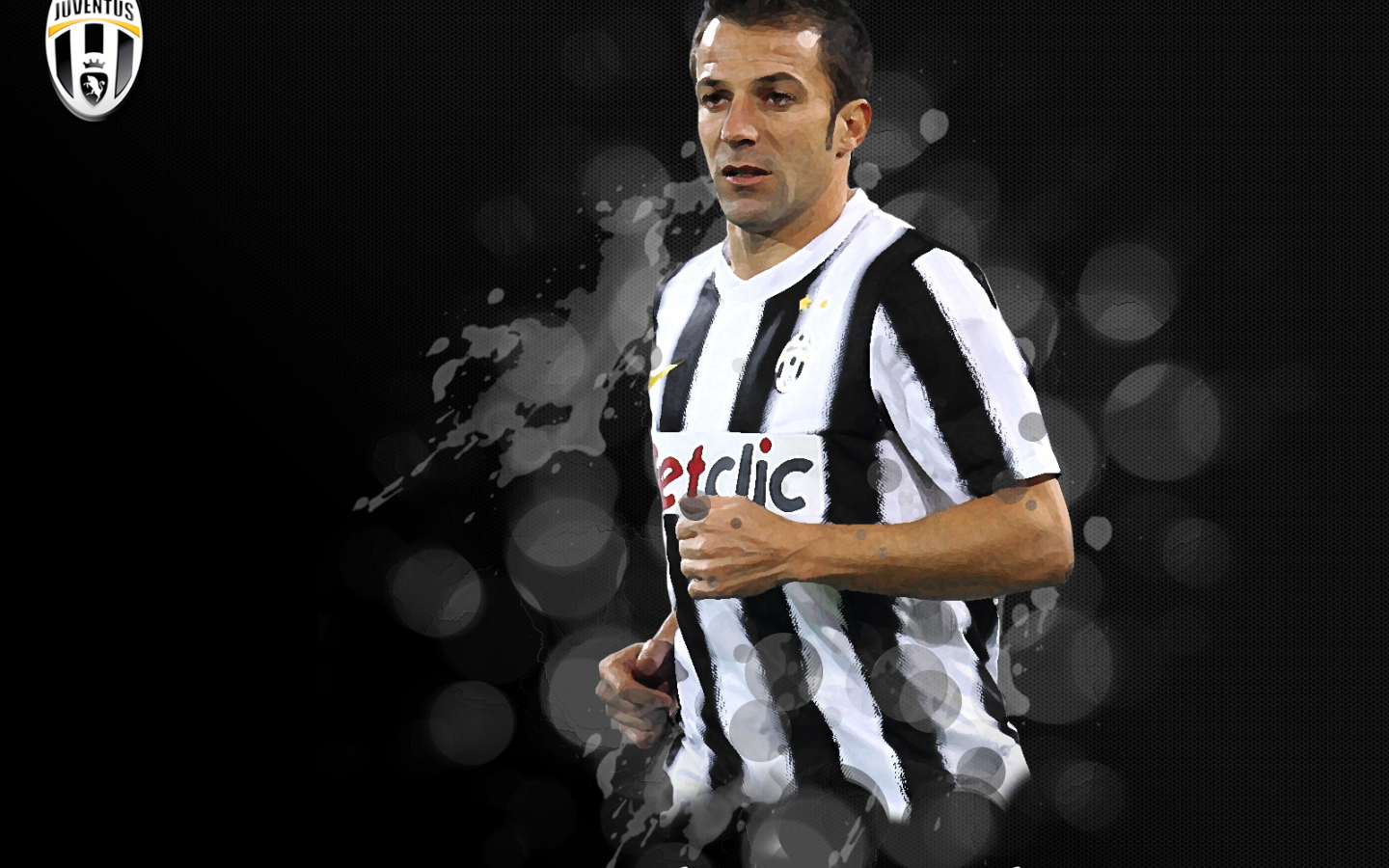 The best football player of Sydney Alessandro Del Piero on the black background