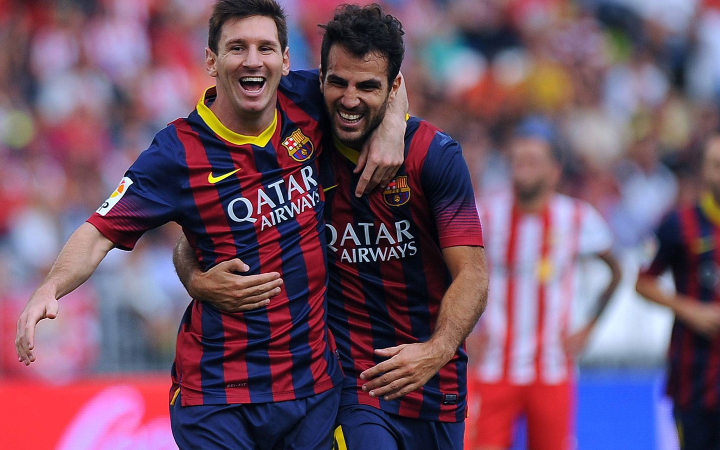  Футболисты Барселоны Франсеск Фабрегас и Лионель Месси
