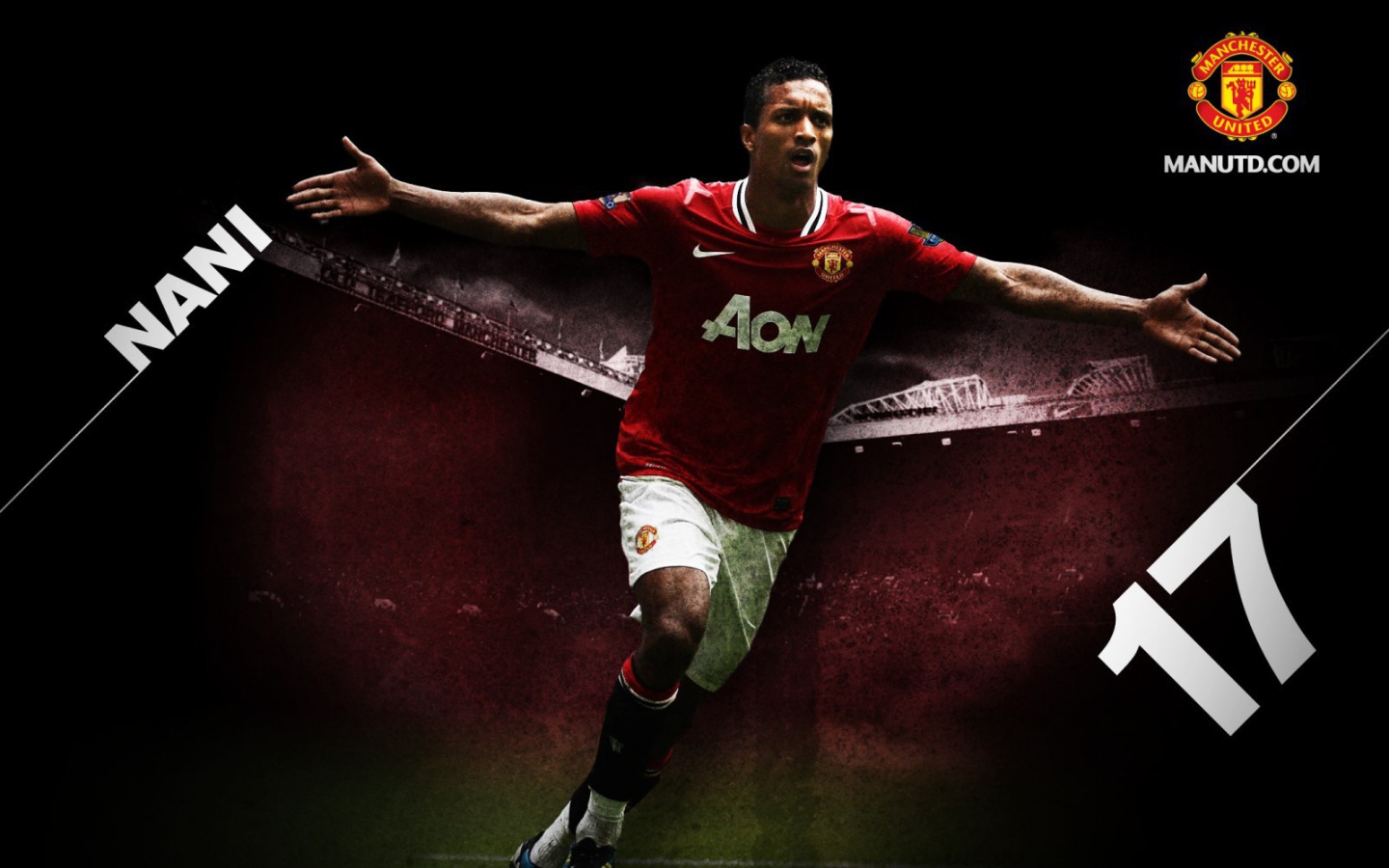 The halfback of Manchester United Luis Nani after goal