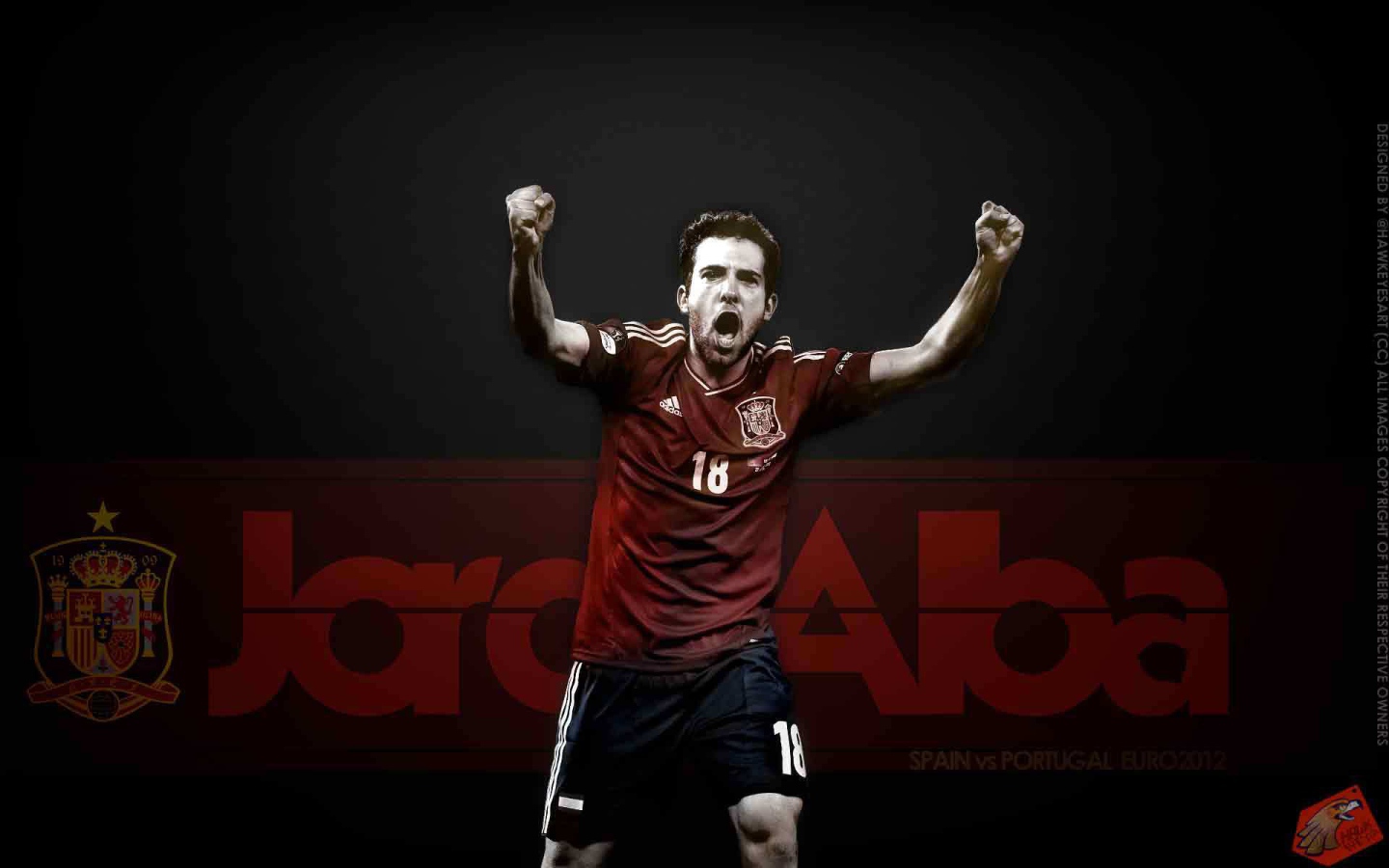  Игрок Барселоны Хорди Альба на черном фоне