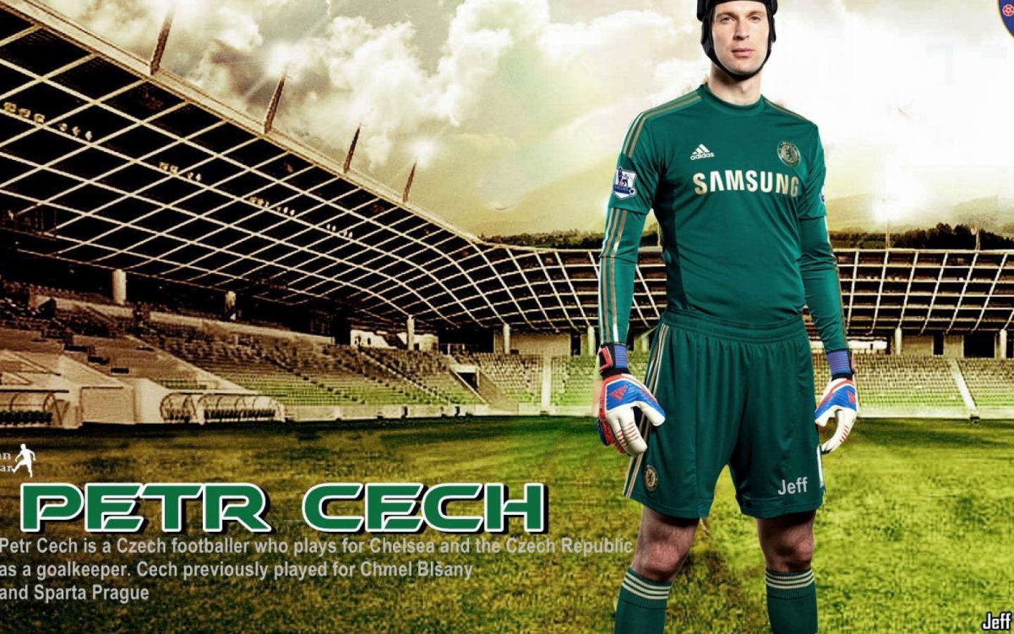 Игрок Челси Петр Чех на поле