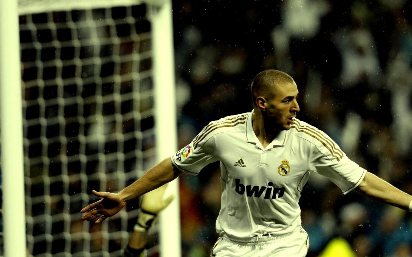 The player Real Madrid Karim Benzema scored a goal