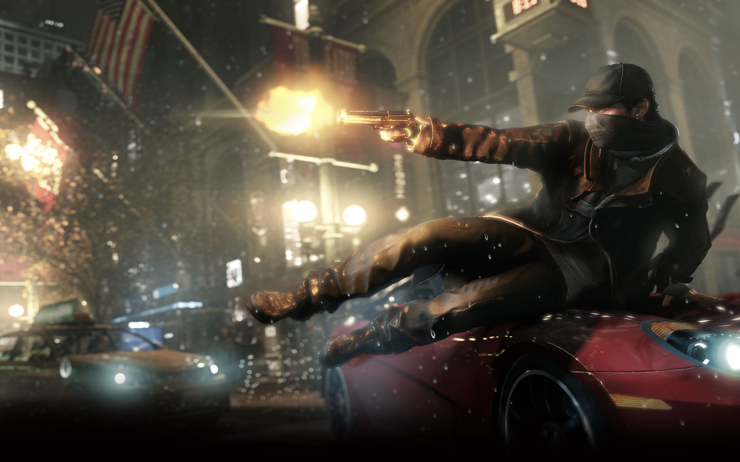Watch Dogs стреляет из оружия