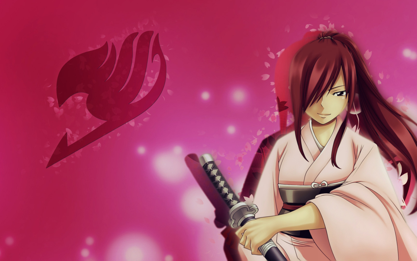 Розовая девушка Аниме