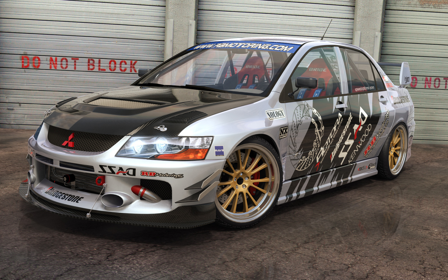 Красивый автомобиль Mitsubishi Lancer Evolution в Москве