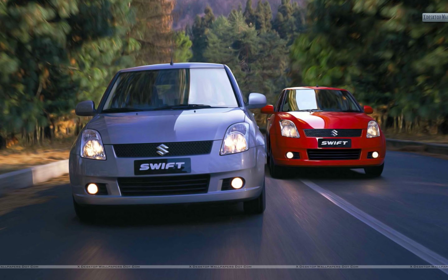 Автомобиль Suzuki Swift на дороге